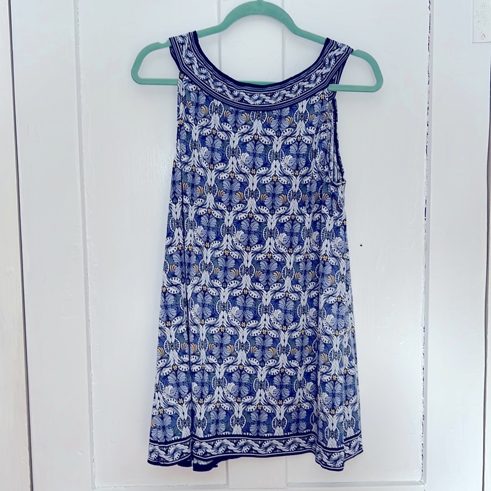 Blue Tank Top Blouse Size Large